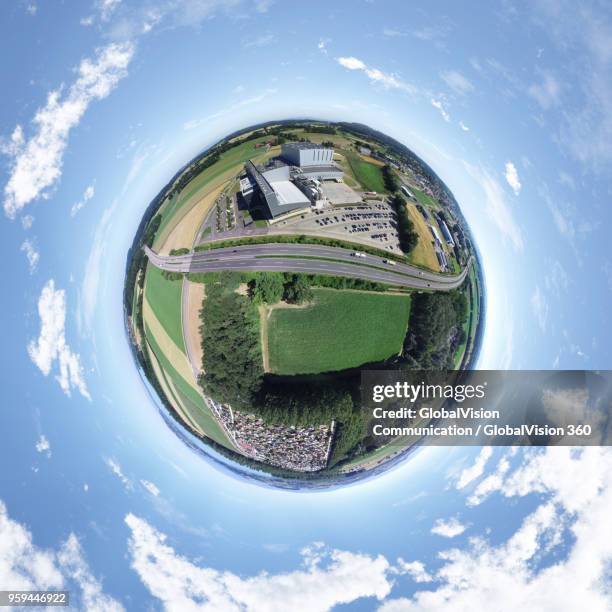 little planet of rural scene in avenches, vaud canton, switzerland - avenches location stock pictures, royalty-free photos & images