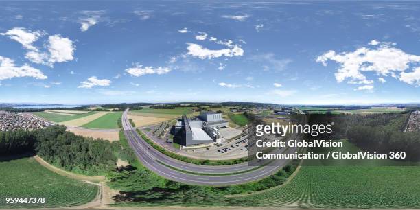 360° immersive panorama of avenches, vaud canton, switzerland - vaud canton stockfoto's en -beelden