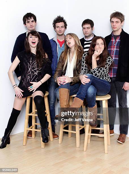 Actors Yasmine Kittles, Ted Beck, Jordan Kessler, Aimee-Lynn Chadwick, Adam Busch, Laura Silverman, and director Andrew Drazek poses for a portrait...