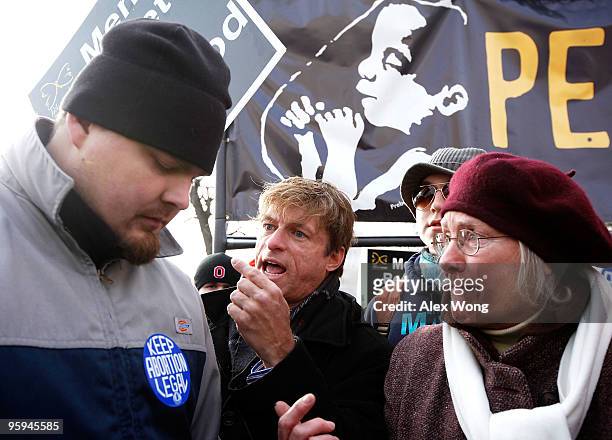 Pro-life activist Michael Voris of Detroit, Michigan, argues with local pro-choice activist Geoff Millard during the annual "March for Life" event in...