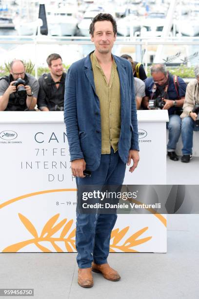 Actor Hans Loew attends the photocall for "In My Room" during the 71st annual Cannes Film Festival at Palais des Festivals on May 17, 2018 in Cannes,...