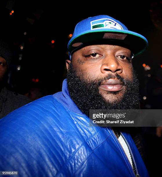 Rick Ross attends DJ Clue's birthday party at M2 Ultra Lounge on January 21, 2010 in New York City.