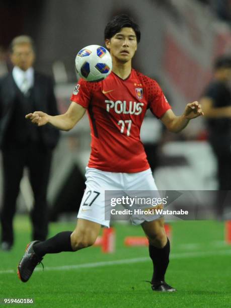 Daiki Hashioka of Urawa Red Diamonds in action during the J.League Levain Cup Group C match between Urawa Red Diamonds and Sanfrecce Hiroshima at...