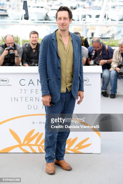 Actor Hans Loew attends the photocall for "In My Room" during the 71st annual Cannes Film Festival at Palais des Festivals on May 17, 2018 in Cannes,...