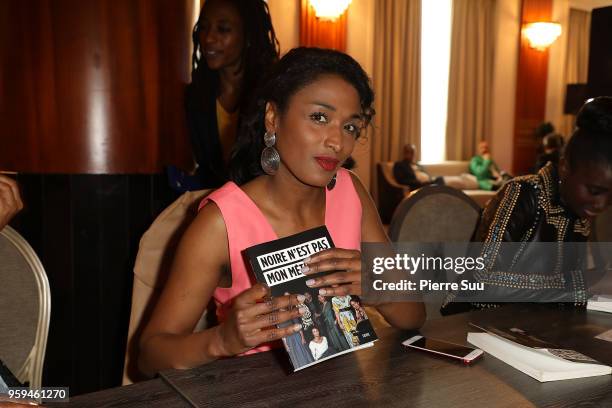 Sara Martins attends 'Noire N'Est Pas Mon Metier' Book Signing during the 71st annual Cannes Film Festival at Majestic Hotel on May 17, 2018 in...