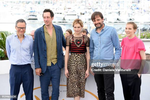 Producers Christoph Friedel and Claudia Steffen , actors Hans Loew , Elena Radonicich and director Ulrich Koehler attend the photocall for "In My...