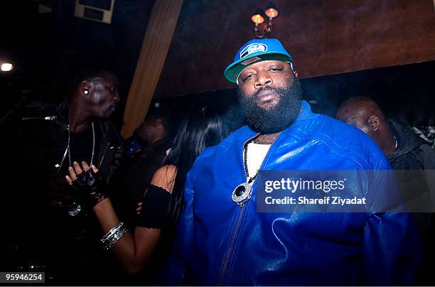 Rick Ross attends DJ Clue's birthday party at M2 Ultra Lounge on January 21, 2010 in New York City.