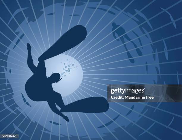 free diving - free diving stock illustrations