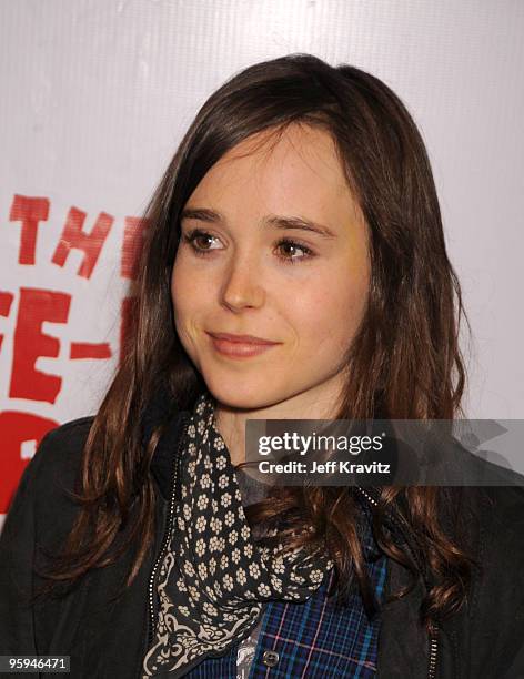 Actress Ellen Page arrives to the opening night of "The Pee-wee Herman Show" Los Angeles Opening Night at Club Nokia on January 20, 2010 in Los...