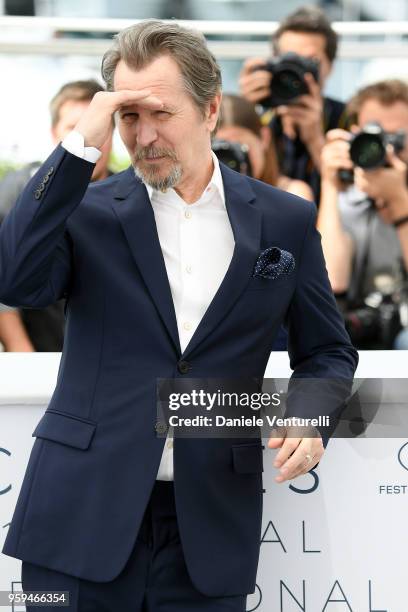 Gary Oldman attends the photocall for Rendez-Vous With Gary Oldman during the 71st annual Cannes Film Festival at Palais des Festivals on May 17,...