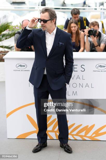 Gary Oldman attends the photocall for Rendez-Vous With Gary Oldman during the 71st annual Cannes Film Festival at Palais des Festivals on May 17,...