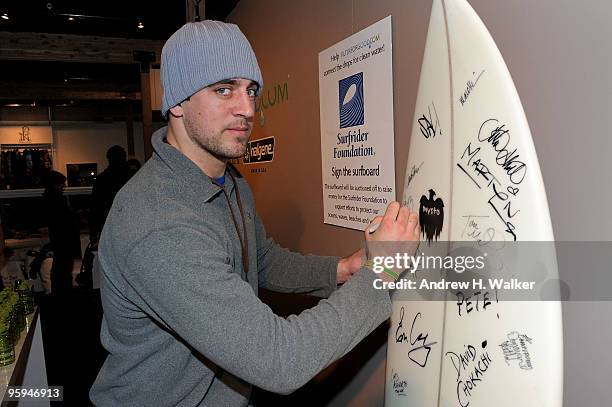 Aaron Rodgers with Brita FilterForGood during the 2010 Sundance Film Festival on January 22, 2010 in Park City, Utah.