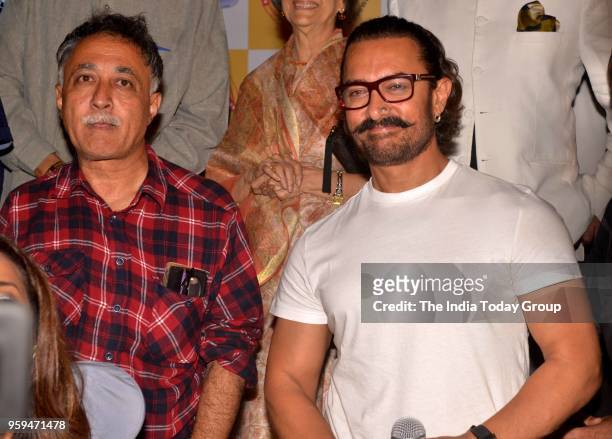 Mansoor Khan and Aamir Khan celebrating 30 years of the movie 'Qayamat Se Qayamat Tak' in Mumbai.