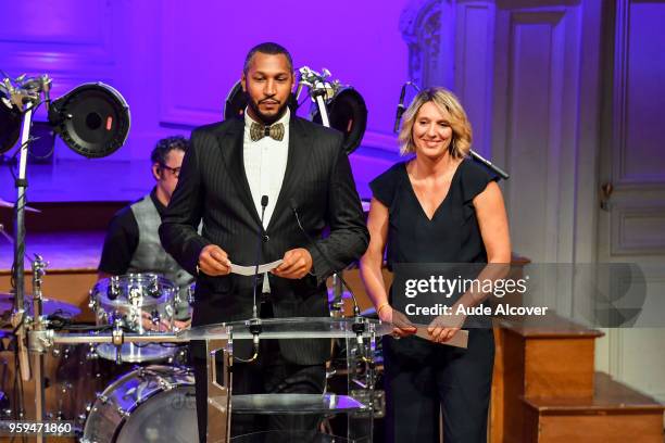 Boris Diaw and Audrey Sauret during the Trophy Award LNB Basketball at Salle Gaveau on May 16, 2018 in Paris, France.