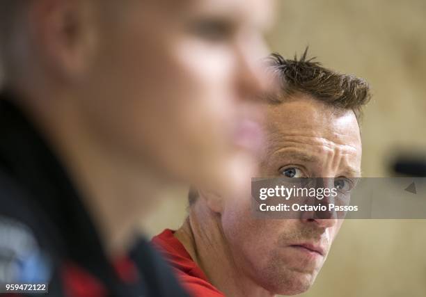 Kris Meeke of Great Britain during the press conference of the WRC Portugal on May 17, 2018 in Porto, Portugal.