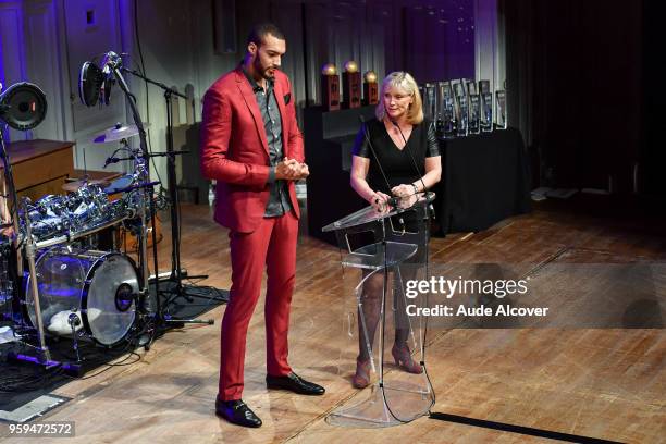 Rudy Gobert and Yannick Souvre during the Trophy Award LNB Basketball at Salle Gaveau on May 16, 2018 in Paris, France.