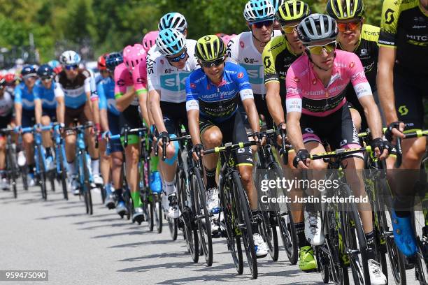 Simon Yates of Great Britain and Team Mitchelton-Scott Pink Leader Jersey / Christopher Juul Jensen of Denmark and Team Mitchelton-Scott / Johan...