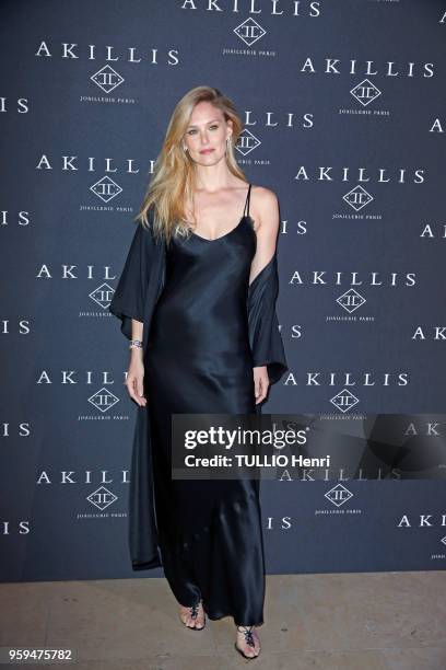 Paris, France - April 10, 2018 - The Akillis Jewelery House celebrated its 10th anniversary at the Palais de Chaillot. Bar REFAELI with Python...