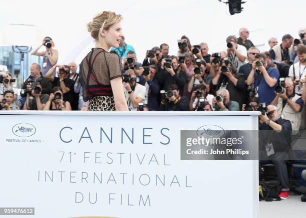 Italian actress Elena Radonicich attends the "In My Room" Photocall during the 71st annual Cannes Film Festival at Palais des Festivals on May 17,...