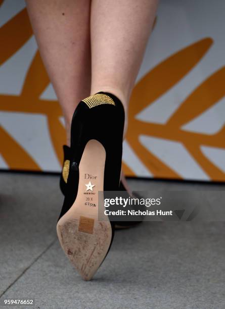 Italian actress Elena Radonicich, shoe detail, attends the "In My Room" Photocall during the 71st annual Cannes Film Festival at Palais des Festivals...