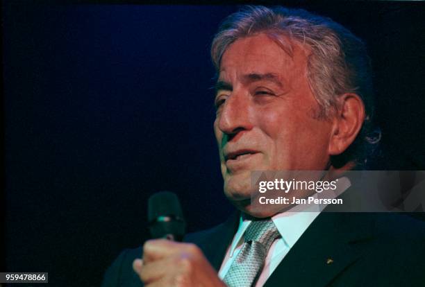 American singer Tony Bennett performing in Tivoli Gardens, Copenhagen, Denmark, July 2000.