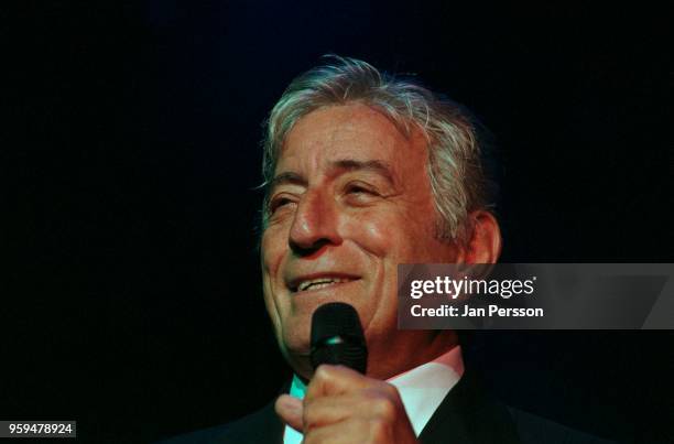 American singer Tony Bennett performing in Tivoli Gardens, Copenhagen, Denmark, July 2000.