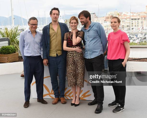 Producer Christoph Friedel, actor Hans Low, actress Elena Radonicich, director Ulrich Kohler and producer Claudia Steffen attend the "In My Room"...