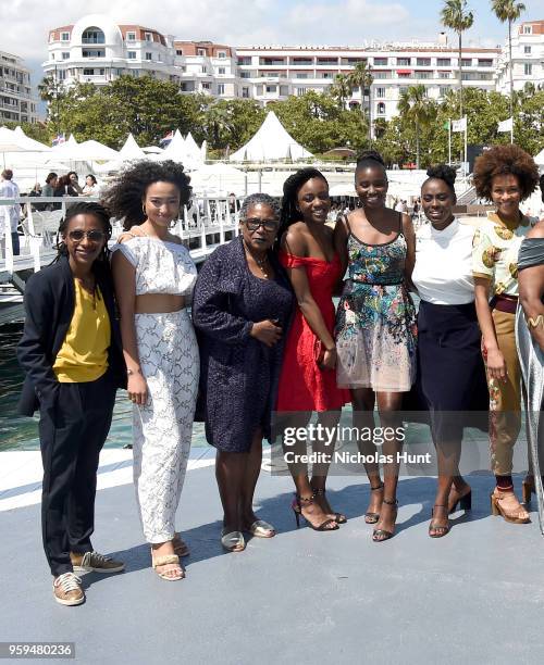 Authors Shirley Souagnon, Magaajyia Silberfeld, Firmine Richard, Assa Sylla, Karidja Toure, Aissa Maiga and Sonia Rolland, attend the "My Profession...