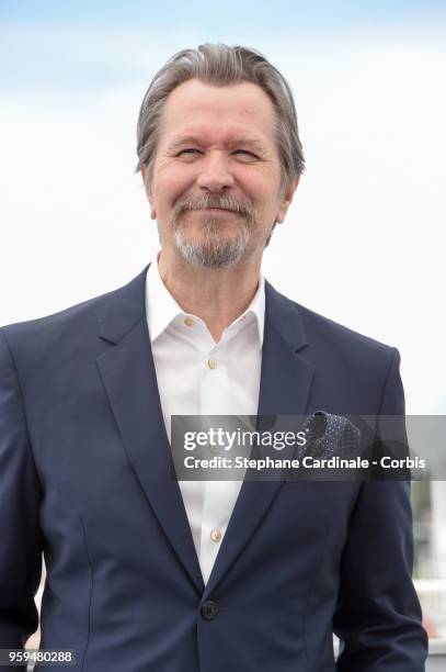 Gary Oldman attends Rendez-Vous With Gary Oldman Photocall during the 71st annual Cannes Film Festival at Palais des Festivals on May 17, 2018 in...