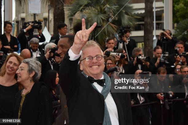 Daniel Cohn Bendit attends the screening of 'Burning' during the 71st annual Cannes Film Festival at Palais des Festivals on May 16, 2018 in Cannes,...