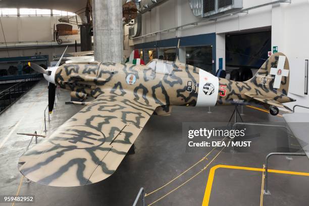 Macchi MC 205 Veltro fighter monoplane designed by Mario Castoldi. Italy, 20th century.