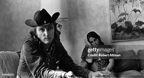 Actor and director Dennis Hopper and wife Daria Halpirin pose for a portrait on June 16, 1972 in San Francisco, California.