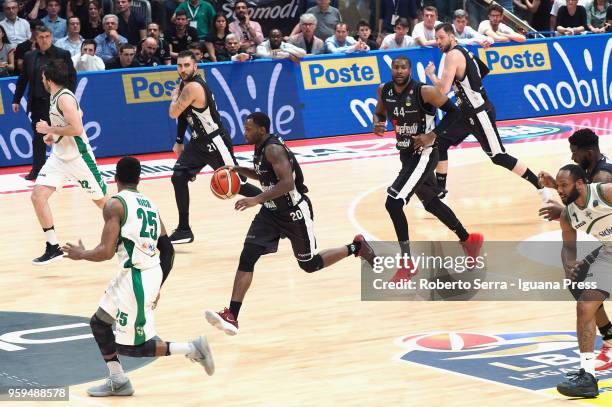 Pietro Aradori - Oliver Lafayette - Marcus Slaughter - Filippo Baldi Rossi - Jamil Wilson of Segafredo competes with Ariel Filloy and Jason Rich and...