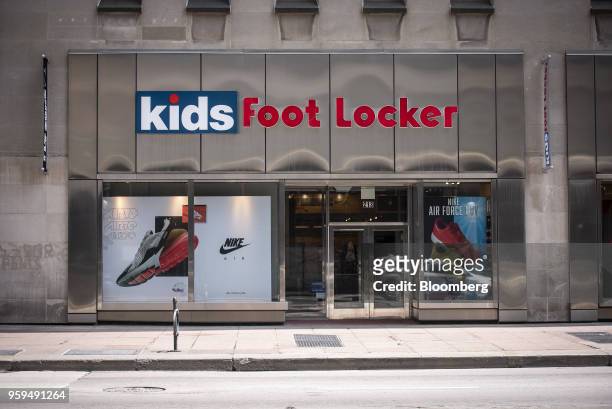 Foot Locker Inc. Kids store stands in downtown Chicago, Illinois, U.S., on Sunday, May 13, 2018. Foot Locker Inc. Is scheduled to release earnings...