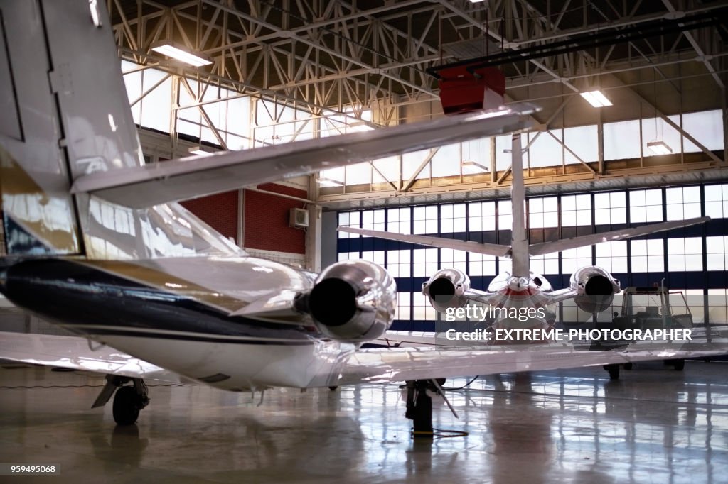 Aircraft in the hangar