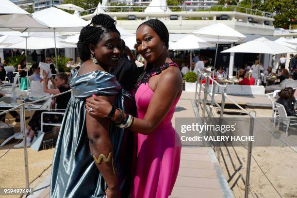 French-Cameroonian Marie-Philomene Nga and French actress Nadege Beausson-Diagne, members of a group of 16 black women who fight for equality and...