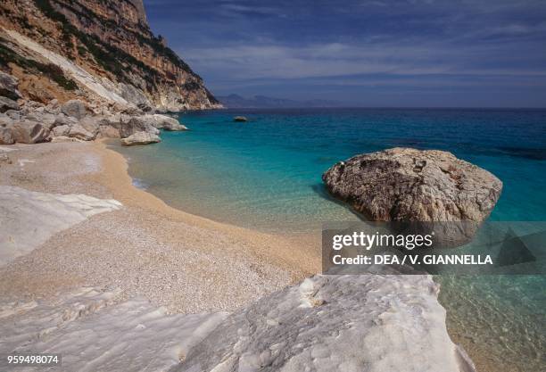 The beach of Cala Goloritze, National Park of the Bay of Orosei and Gennargentu, Ogliastra, Sardinia, Italy.