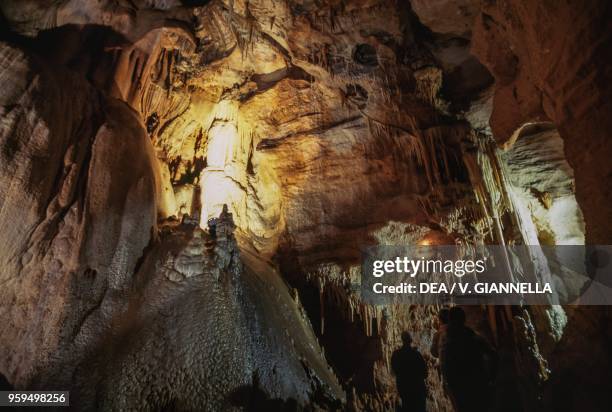 Grotta del Fico cave near Cala Biriala, National Park of the Bay of Orosei and Gennargentu, Ogliastra, Sardinia, Italy.