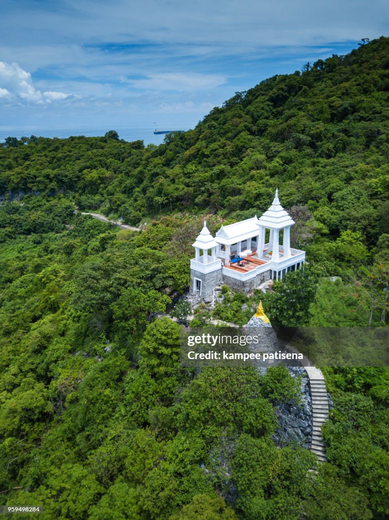 Buddha footprint view point at Sichang island is located in the middle of the Gulf of Thailand.