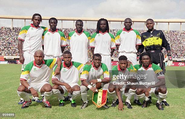 The Senegal team line up prior to the FIFA 2002 World Cup Qualifyng match against Morocco played at the Stade Leopold Sedar Senghor in Dakar,...
