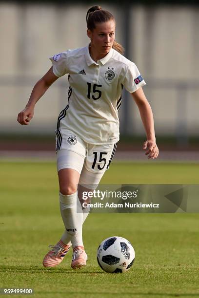 Lina Jubel from Germany U17 Girls controls the ball during soccer match Lithuania U17 Girls v Germany U17 Girls - UEFA Under17 Girls European...