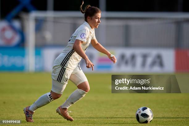 Pauline Berning from Germany U17 Girls controls the ball during soccer match Lithuania U17 Girls v Germany U17 Girls - UEFA Under17 Girls European...