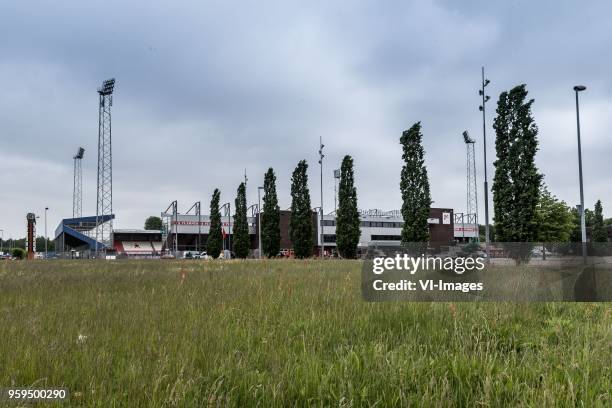 The stadium of FC Emmen during the Dutch Jupiler League play-offs final match between FC Emmen and Sparta Rotterdam at the JenS Vesting on May 17,...