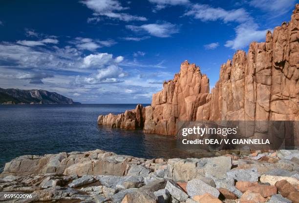 The red porphyry rocks in Arbatax, Ogliastra, Sardinia, Italy.