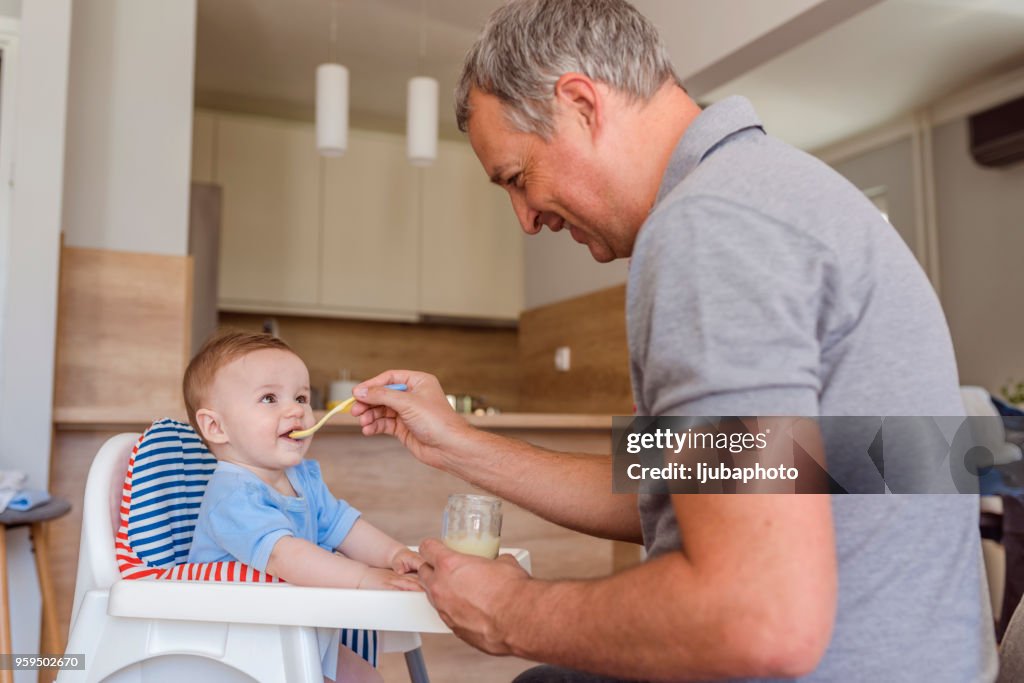 Dad always makes food time fun