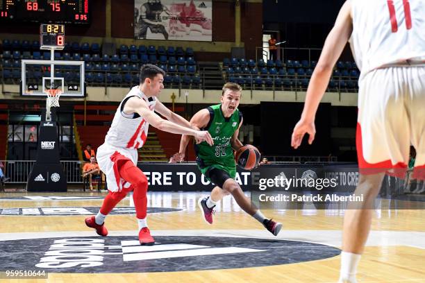 Arturs Zagars, #32 of U18 Divina Seguros Joventut Badalona in action during the Adidas Next Generation Tournament game between U18 Crvena Zvezda mts...