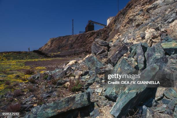 Copper mine at Punta Calamita, Elba, Tuscan Archipelago National Park, Tuscany, Italy.