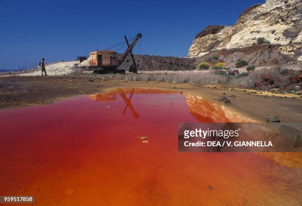 Remains of an iron mine at Capo Calamita, Elba, Tuscan Archipelago National Park, Tuscany, Italy.