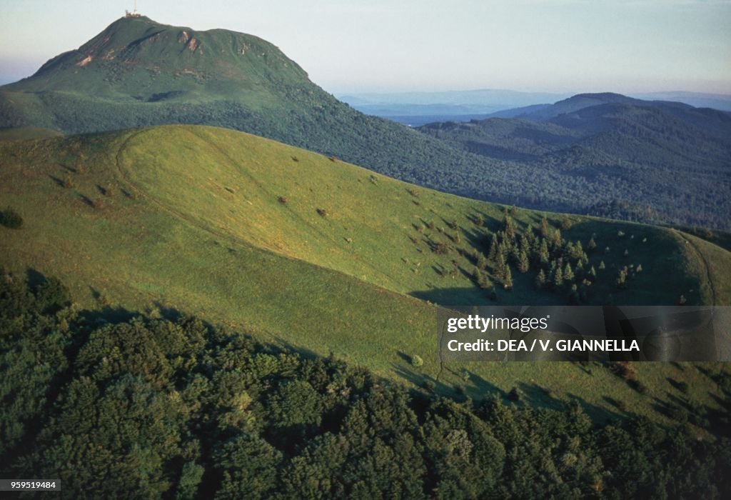 The crater of an extinct volcano, Auvergne