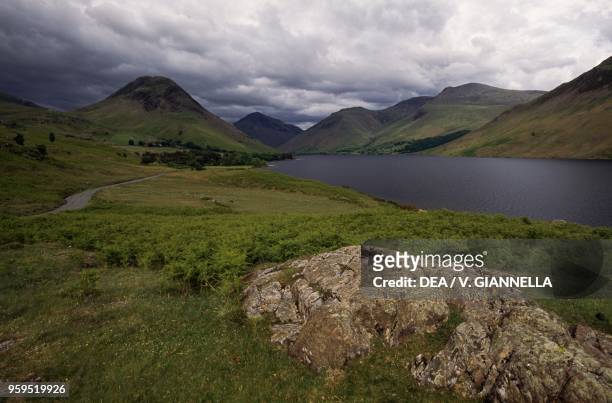 Wast Water, Lake District region , Great Gable mountain in the background, United Kingdom.